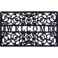 Geo Crafts Geo Crafts G328 Welcome Cutout Rubber 18 x 30 in. Back Scroll Doormat G328 WELCOME CUTOUT RUBBER